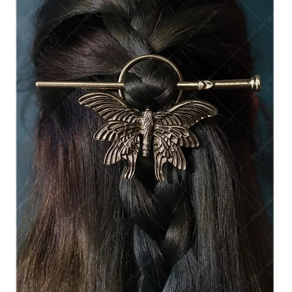 NEW Golden Moth Butterfly Hair Pin Clip Barrette